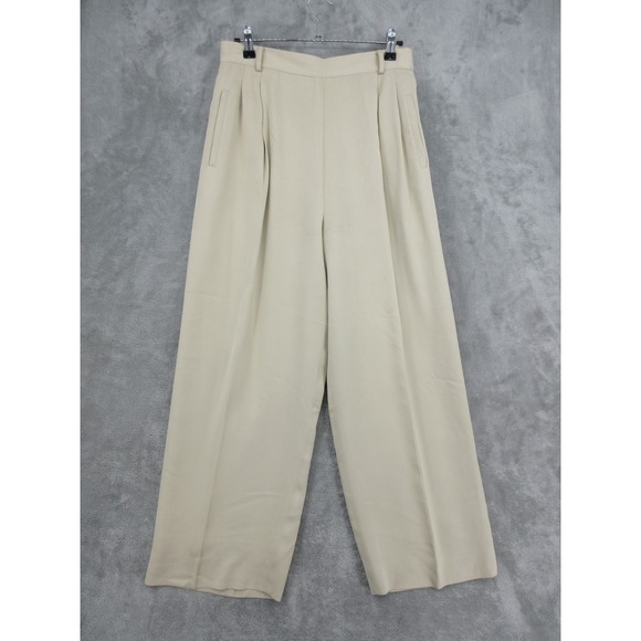 Ann Taylor Pants - Vintage Ann Taylor Pants Womens Size 10 Silk Pleated Wide Leg Trousers Pockets